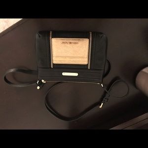 Michael Kors black pebbled leather small crossbod